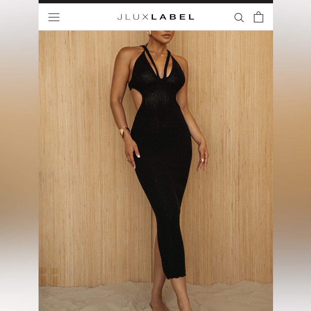 Black Serenity Cutout Midi Dress